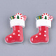 樹脂カボション  クリスマスの靴下  レッド  24x18x5mm CRES-T015-05-1