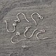 Crochets d'oreilles en argent sterling plaqué platine pour la moitié percé STER-K014-H908-3mm-P-2