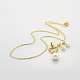 Mother's Day Electroplate 304 Stainless Steel Imitate Pearl Acrylic Jewelry Sets Heart Pendants & Ear Studs & Cable Chain Necklaces SJEW-E027-43-1
