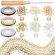 Ph pandahall 300 pièces 6 couleurs perles de verre 6 mm perles artisanales perles d'espacement en vrac avec 32 mètres 3 couleurs fil de cordon de perles 1 pièces perforateur pour bricolage artisanat bijoux bracelets fabrication de colliers DIY-PH0009-35-1