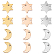 UNICRAFTALE 12pcs 3 Colors Star and Moon Links 316 Stainless Steel Micro Pave Cubic Zirconia Links Mixed Color Moon & Star Connectors for DIY Bracelet Necklace Jewelry Making STAS-UN0010-05-1
