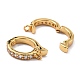 Brass Micro Pave Clear Cubic Zirconia Hoop Earring Findings ZIRC-I054-10G-3