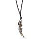 Adjustable Men's Zinc Alloy Pendant and Leather Cord Lariat Necklaces NJEW-BB16008-B-3