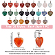 25Pcs Heart Natural & Synthetic Gemstone Pendants PH-G-G755-01-2