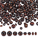 PH PandaHall 480pcs Wooden Spacer Beads 4 Style Wooden Hair Beads Coconut Brown Wood Macrame Beads Natural Painted Wood Beads for Jewelry Hair Braids DIY Craft Farmhouse Lanyard Decor WOOD-PH0009-48A-1