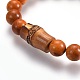 Bracelets extensibles de perles de bois pour hommes BJEW-JB04122-02-2
