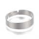Adjustable 201 Stainless Steel Plain Band Rings STAS-P249-26A-S-2