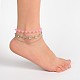 Transparent Glass Beaded Anklets AJEW-AN00080-01-4