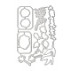 DIYテンプレート用炭素鋼エンボスナイフダイカット  装飾的なエンボス印刷紙のカード  ミックスシェイプ模様  マットプラチナカラー  15.4x10x0.08cm DIY-D044-04-2