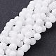 Chapelets de perles de jade blanche naturelle GSR8mmC067-1
