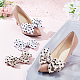 CRASPIRE 2 Pairs 2 Colors Polka Dot Pattern Cloth Bowknot Shoe Decorations FIND-CP0001-39-4