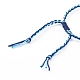 Bracciali regolabili con perline intrecciate in filo di nylon bicolore BJEW-JB05960-02-3