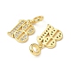 Латунные микро-паве прозрачные кубические цирконии номер 18 европейские подвески KK-K293-62G-2