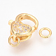 Brass Micro Pave Cubic Zirconia Lobster Claw Clasps ZIRC-Q013-133G-3