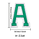 GORGECRAFT 52PCS 2 Inch Iron on Alphabet Patches Letter Patch Sticker Seif Adhesive Letter Patches Green Alphabet A to Z Letter Embroidered Applique Repair Patches for Clothing Bags Shoes Hats Jeans DIY-GF0006-01-2