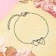 Alloy Interflocking Heart Link Bracelet with Brass Cable Chains BJEW-JB09798-2