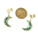 3 paio di orecchini pendenti a forma di luna e stella con perline miste di gemme naturali a 3 stili EJEW-TA00320-3