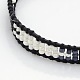 Einstellbar Acryl Perlen Lederband Armbänder X-BJEW-P021-05A-2
