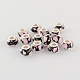 Large Hole Heart Pattern Resin European Beads with Silver Color Plated Brass Double Cores OPDL-R113-M3-2