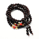 4-Loop Wrap Buddha Meditation Yellow Jade Beaded Bracelets BJEW-R040-6mm-06-1