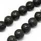 Brins de perles de pierre de lave naturelle X-G-R193-18-12mm-1