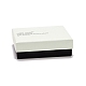 厚紙のジュエリーボックス  内側に黒いスポンジと白いスナップカバー付き  ネックレス＆リング用  単語の正方形  ブラック  9x9x2.9cm CON-E025-A02-02-2