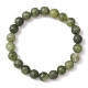 Natural Chinese Jade Round Beaded Stretch Bracelets for Women BJEW-TA00282-3