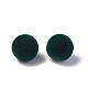 フロッキーアクリルビーズ  ラウンド  濃い緑  10mm  穴：2mm OACR-L011-C-14-2