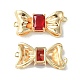 Brass Pave Cubic Zirconia Connector Charms KK-L208-01G-01-1