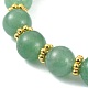 Bracelets de perles rondes en aventurine verte naturelle BJEW-JB09846-01-4