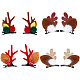 Craspire 4 paires 4 pinces à cheveux alligator en tissu et fer sur le thème de Noël PHAR-CP0001-16-1