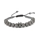 4pcs bracelet de perles tressées rondes et couronne de zircone cubique 4 couleurs avec hématite synthétique BJEW-JB08049-9