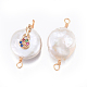 Conectores de eslabones de perlas naturales PEAR-E013-11-3