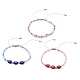3-teiliges Set mit Armbändern aus Bunte Malerei- und Glassamen-geflochtenen Perlen in zwei Farben mit bösem Blick BJEW-JB09574-1