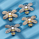 GORGECRAFT 4PCS Bee Rhinestone Alloy Buttons 2 Colors Crystal Embellishments Metal Shank Sewing Coat Buttons Embellishments DIY Crafts for Shoes Clothing Bags Hair Dress Accessories BUTT-GF0001-14-4