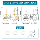 12 paire de boucles d'oreilles pendantes en verre blanc de 2 couleurs EJEW-AB00020-3
