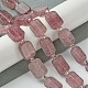 Chapelets de perles aux fraises en quartz naturel G-C098-A13-01-2