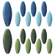 Craspire 16 Stück 8-farbige leere ovale Broschennadeln aus Kunststoff JEWB-CP0001-10C-1