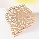 Filigree Teardrop with Flower Iron Etched Metal Embellishments Filigree Joiners IFIN-K009-06KC-2