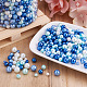Cheriswelry 12 hebras 12 estilo hornear pintado perla de vidrio perlado hebras de cuentas redondas HY-CW0001-02-6