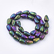 Electroplated Natural Lava Rock Beads Strands G-T126-07M-2
