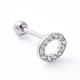 925 Sterling Silber Micro Pave Klare Zirkonia Buchstabe Barbell Knorpelohrringe STER-I018-13P-O-2