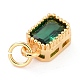 Real 18K Gold Plated Brass Inlaid Cubic Zirconia Charms X-ZIRC-L100-075G-02-3