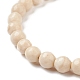 Bracelets extensibles avec perles fossiles naturelles BJEW-K212-A-015-3