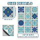 CHGCRAFT 36PCS Vintage Blue Peel and Stick Tile Stickers 4x4 inch Wall Stickers Waterproof Detachable PVC Wall Tile Stickers Decorative Stickers for Kitchen Washroom Bedroom Wall Table Office DIY-WH0454-004-2