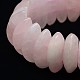 Pulseras elásticas clásicas naturales de cuarzo rosa con cuentas elásticas X-BJEW-L328-12-2