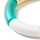 Curved Tube Beads Stretch Bracelet for Girl Women BJEW-JB06941-02-5