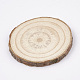 未染色の未完成の木製カボション  木のスライス  年輪  パパイヤホイップ  43~52x4.5mm WOOD-T011-23-3