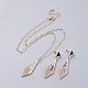 Epoxy Resin Dangle Earring & Pendant Necklace Jewelry Sets SJEW-JS01034-01-1