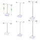 FINGERINSPIRE 6 Pcs T Shape Metal Earring Display Frame with Acrylic Chassis 4.7x4x3.1 inch Platinum Earring Display Stand Earrings Organizer for Counter Show EDIS-WH0006-19-1